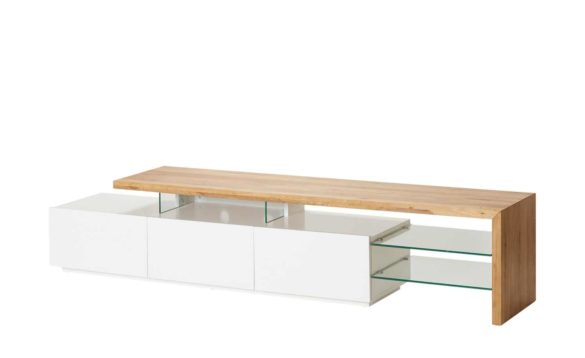 TV-Lowboard COMANO Weiß / Asteiche