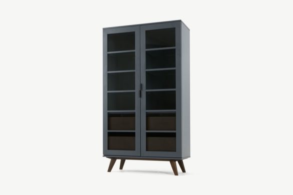 Vitrine AVEIRO Grau und Glas von VON GEORGSEN