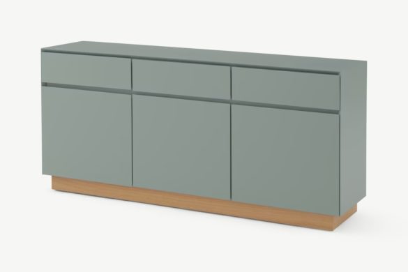 Breites Sideboard ELSDON Betonblau & Eiche von MADE-STUDIO