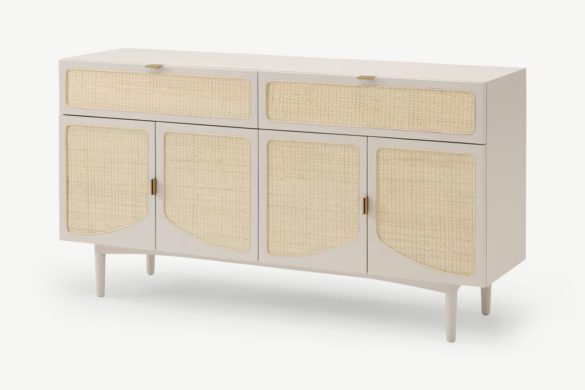 Breites Sideboard EMMI warmes Ecru & Rattan von MADE-STUDIO