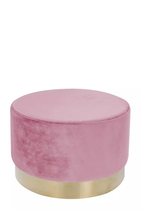 HOCKER Samt Kiefer Altrosa