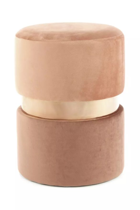 HOCKER Samt Kiefer Kupferfarben, Terra Cotta