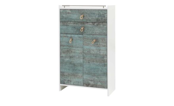 Highboard 2-türig SAILOR Patina / Weiß