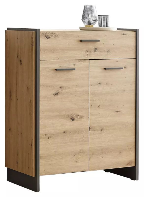 SCHUHSCHRANK Grau, Eiche Artisan von HOM'IN