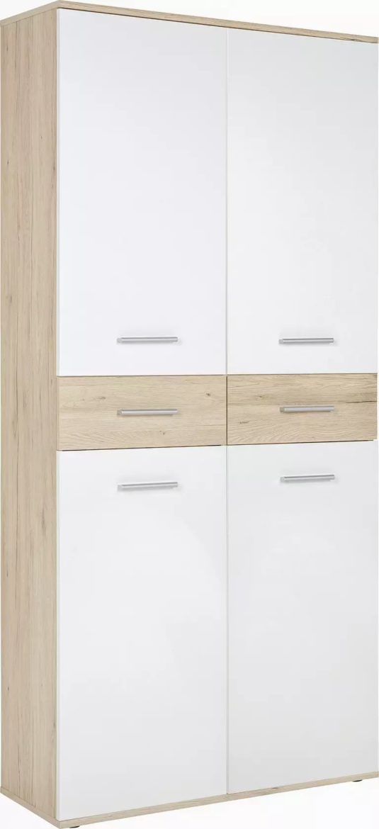 SCHUHSCHRANK Weiß, Eichefarben von XORA
