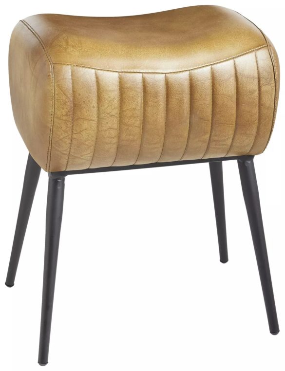 HOCKER Echtleder Braun, Schwarz von LANDSCAPE