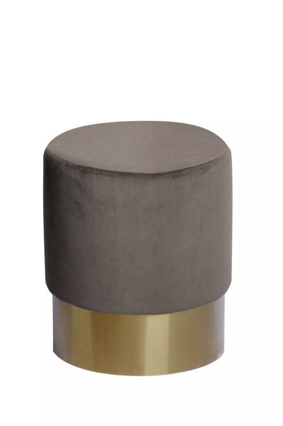 HOCKER Samt Kiefer Taupe