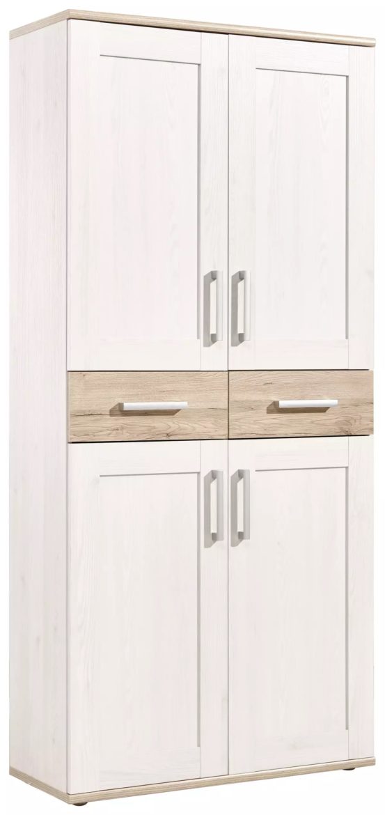 SCHUHSCHRANK Weiß, Eichefarben von XORA