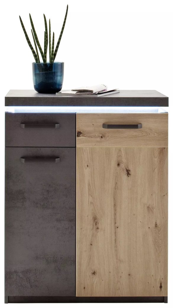 SCHUHSCHRANK Anthrazit, Eichefarben von VOLEO