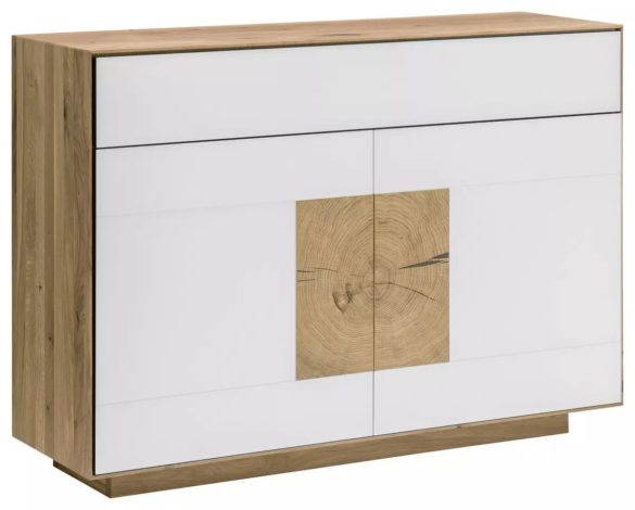 SIDEBOARD Asteiche massiv Weiß, Eichefarben von LINEA NATURA