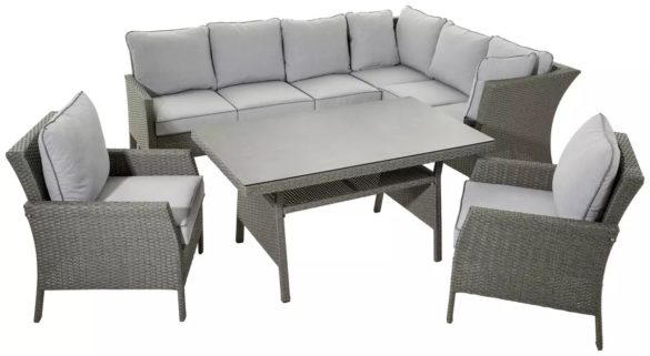 LOUNGEGARNITUR Hellgrau, Dunkelgrau von AMBIA GARDEN