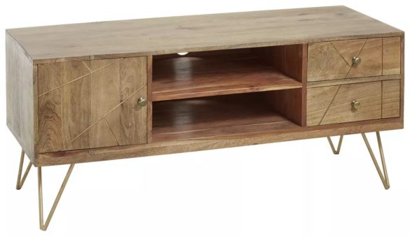 LOWBOARD Mangoholz massiv Goldfarben, Hellbraun von LANDSCAPE
