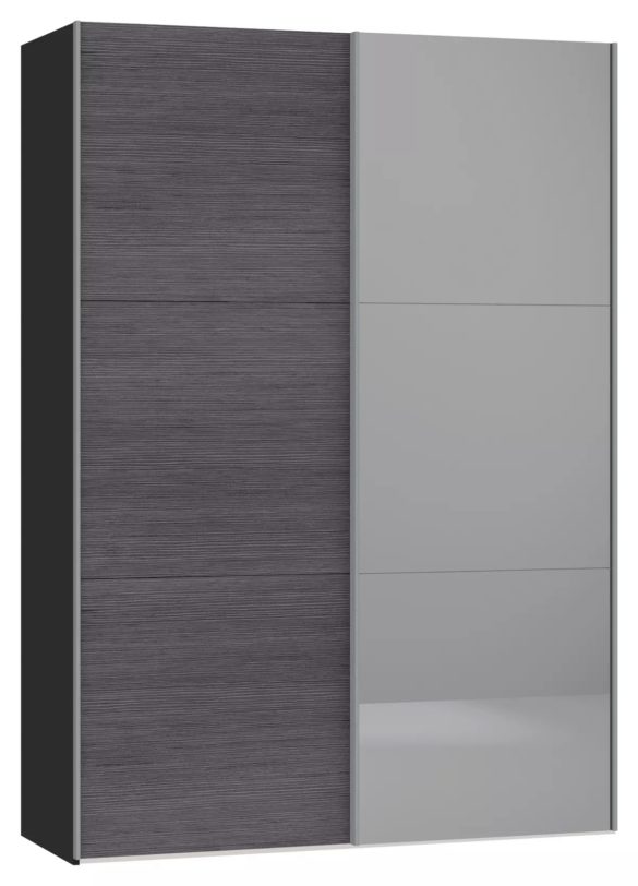 SCHWEBETÜRENSCHRANK 2-türig Anthrazit, Schwarz von JUTZLER