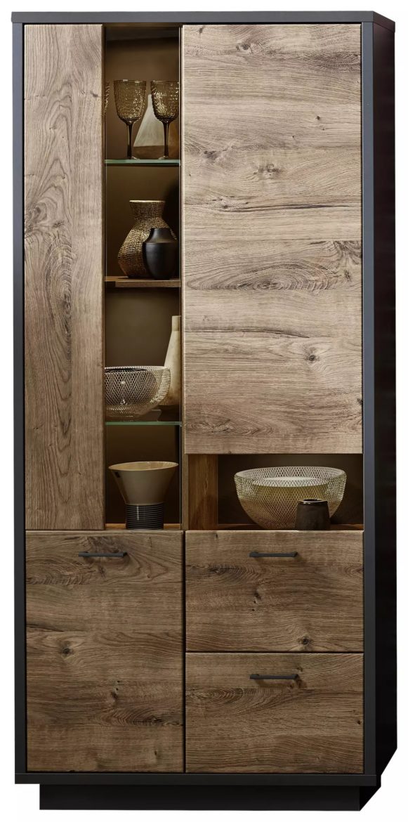 VITRINE Graphitfarben, Eichefarben von STYLIFE