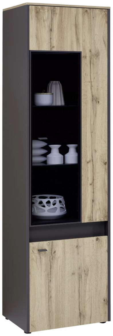 VITRINE Grau, Eichefarben von HOM'IN