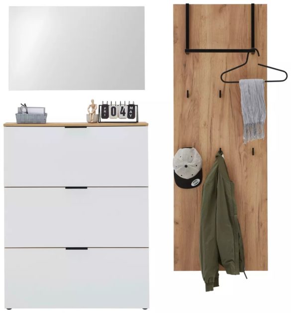 GARDEROBE Weiß, Eichefarben