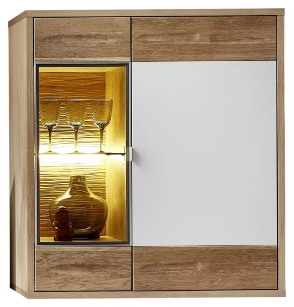 HÄNGEVITRINE Wildeiche furniert Weiß, Wildeiche von STYLIFE