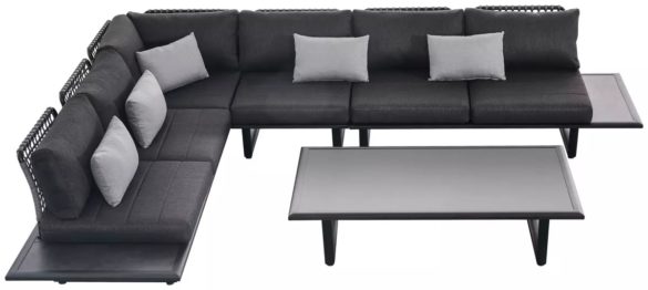 LOUNGEGARNITUR Anthrazit, Grau, Schwarz Aluminium von AMATIO