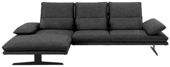 ECKSOFA Anthrazit Flachgewebe von CHILLIANO