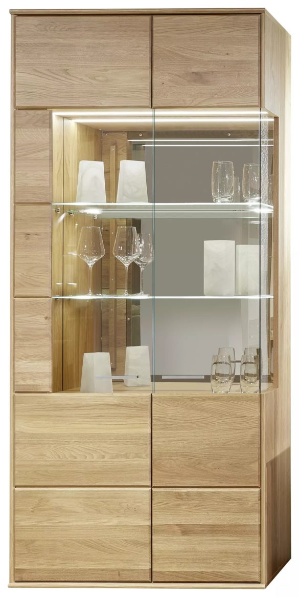 VITRINE Asteiche furniert, massiv Eichefarben von VOLEO