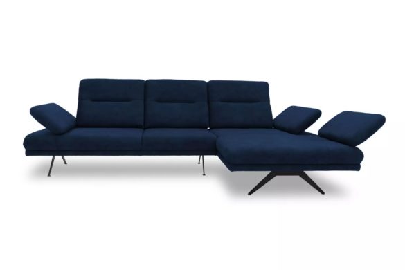 ECKSOFA Blau Samt