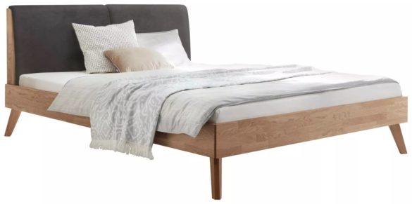 BETT Eiche massiv 140/200 cm Dunkelgrau, Eiche Bianco von HASENA