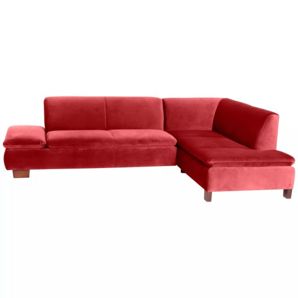 ECKSOFA Hellrot Samt. Velours von MAX WINZER