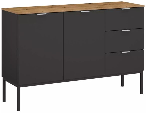 SIDEBOARD Graphitfarben, Eiche Artisan von STYLIFE