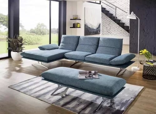 ECKSOFA Blau Flachgewebe von KOINOR