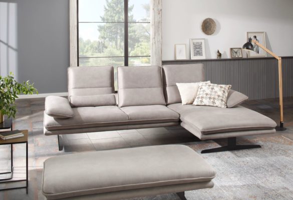 ECKSOFA Grau Mikrofaser von CHILLIANO