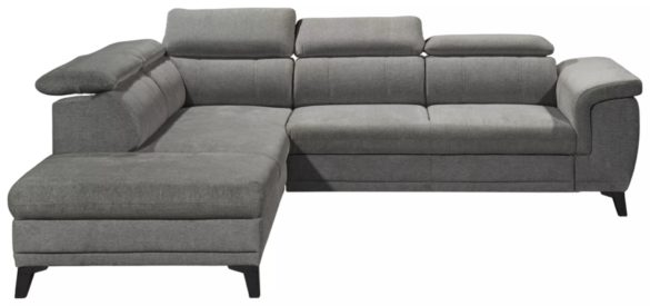 ECKSOFA Grau Mikrovelours von CARRYHOME