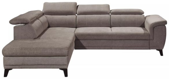 ECKSOFA Sandfarben Mikrovelours von CARRYHOME