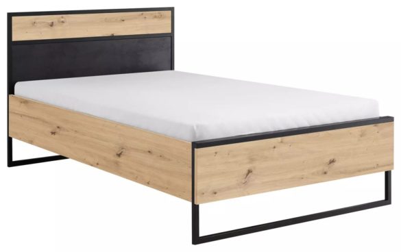 Xora BETT 120/200 cm Anthrazit, Eichefarben