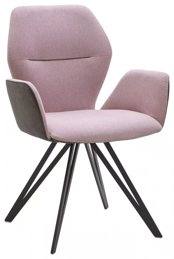 ARMLEHNSTUHL Webstoff, Mikrofaser Anthrazit, Rosa, Schwarz Eisen von VALNATURA