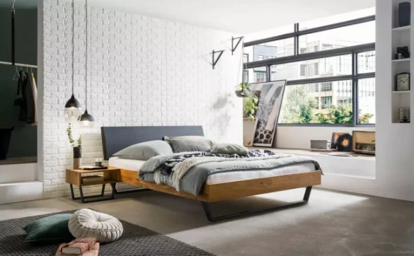 BETT Wildeiche massiv 140/200 cm Eichefarben von HASENA