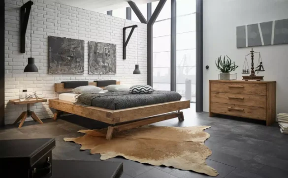 BETT Wildeiche massiv 200/200 cm Eichefarben von HASENA