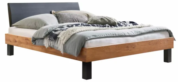 BETT Wildeiche massiv 200/200 cm Schwarz, Wildeiche von HASENA