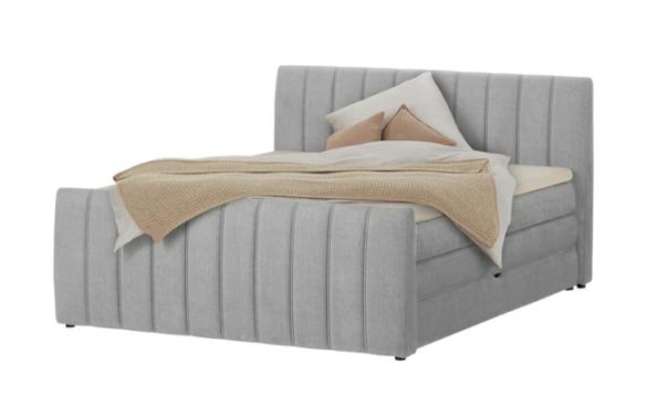 Boxspringbett - mit Bettkasten - CARINA Hellgrau 180x200 cm von SWITCH