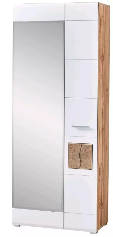 GARDEROBENSCHRANK Weiß, Eichefarben von VOLEO