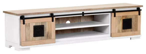 LOWBOARD Mangoholz massiv Naturfarben, Weiß von LANDSCAPE