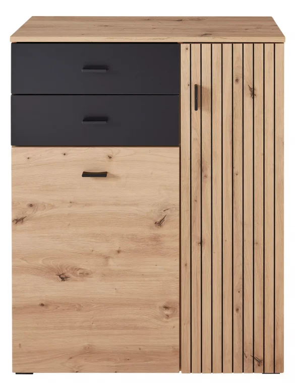 SCHUHSCHRANK Schwarz, Eiche Artisan von VOLEO