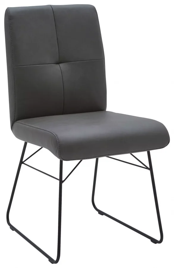 STUHL Echtleder Anthrazit, Schwarz Schichtholz von DIETER KNOLL