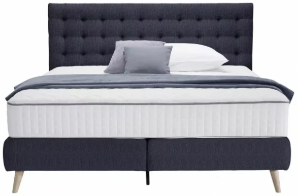 BOXSPRINGBETT 140/200 cm in Dunkelblau von WELNOVA