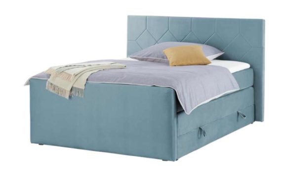 Boxspringbett NORFOLK Hellblau 140x200 cm