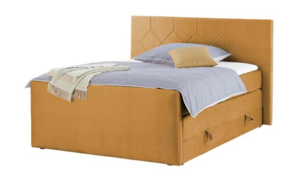 Boxspringbett NORFOLK Honiggelb 180x200 cm