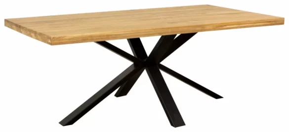 ESSTISCH 180/100/75 cm Eiche vollmassiv Holz Eichefarben von CARRYHOME