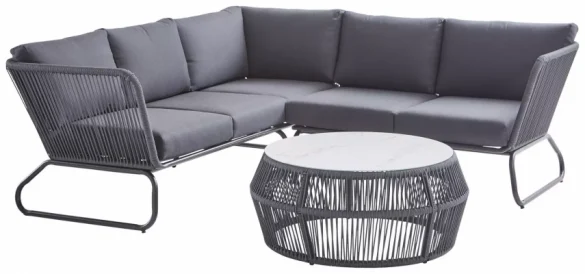 LOUNGEGARNITUR Anthrazit, Schwarz, Weiß Aluminium von AMATIO