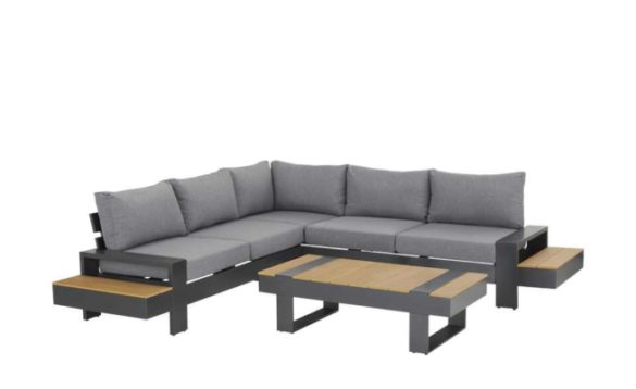 Lounge-Set FERRARA Teak - Grau