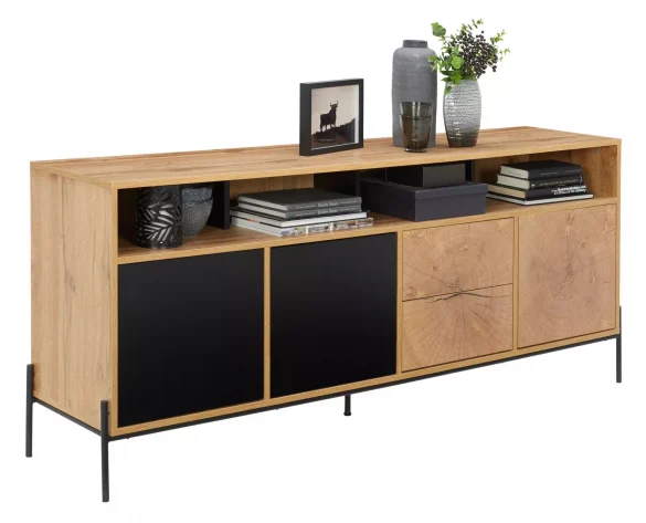 SIDEBOARD Schwarz, Eichefarben von CARRYHOME