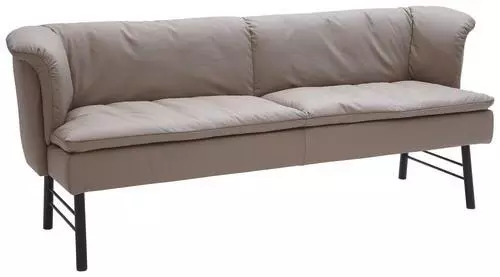 SITZBANK 220/85/69 cm Echtleder Anthrazit, Taupe Metall von VALNATURA